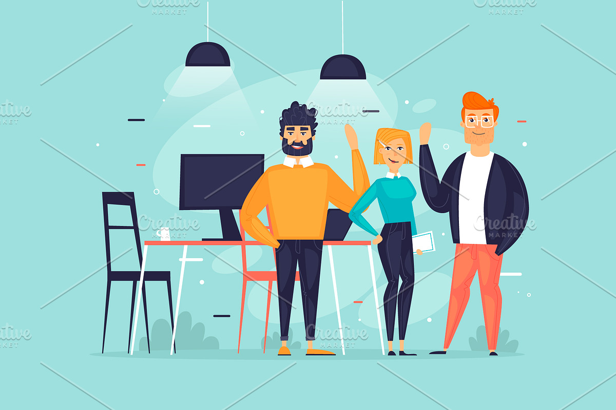 Teamwork, start-up, business., a Person Illustration by Podis (Photo 1 of 5)