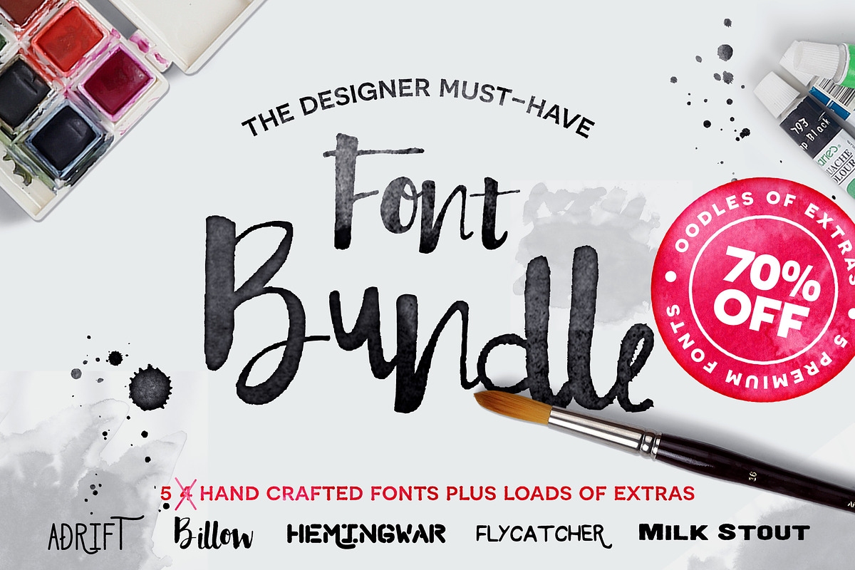 Hand Drawn Font Bundle - %70 OFF