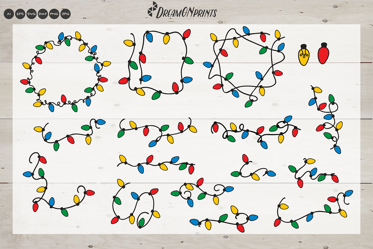 Christmas Lights SVG Bundle Vector, an Illustration by DreamONprints (Photo 3 of 5)