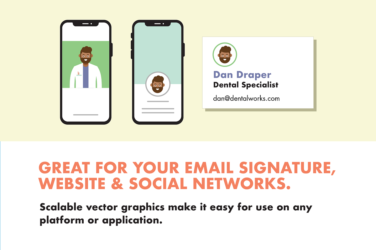 20 Vector Avatars, a Person Illustration by Hello Mister Frank (Photo 5 of 5)