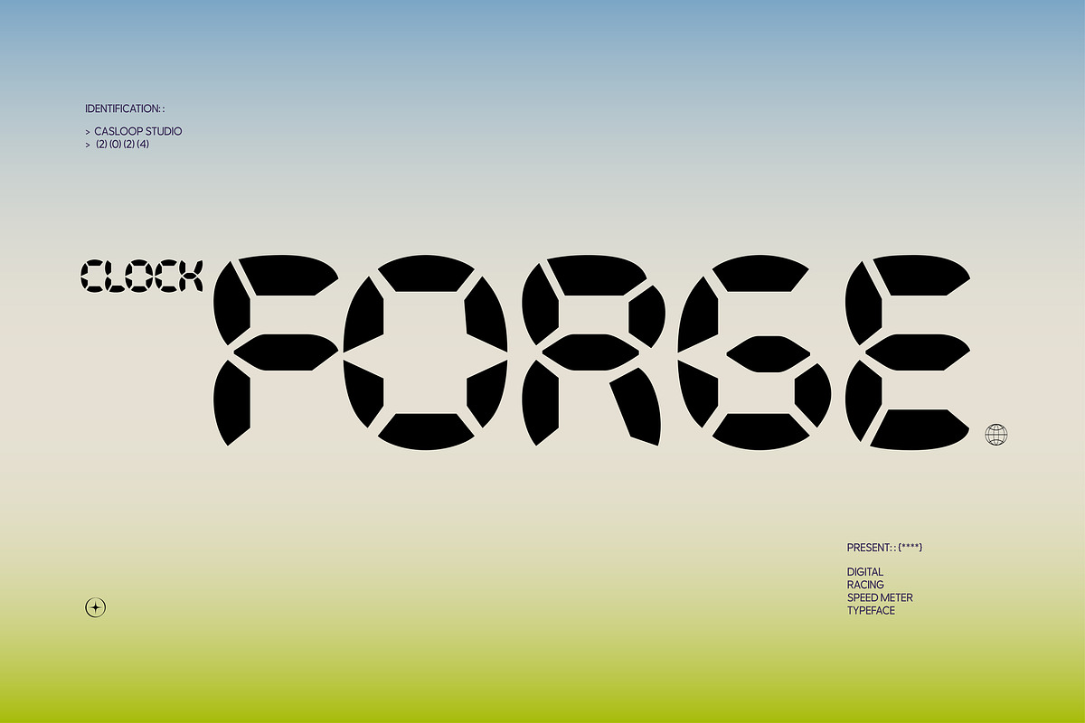 Clock Forge - Speed Meter Font, a Sans Serif Font by Casloop Studio (Photo 1 of 9)