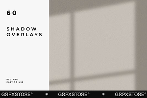 60 Shadow Overlay Pack | PSD + PNG, a Product Mockup by GRPXSTORE
