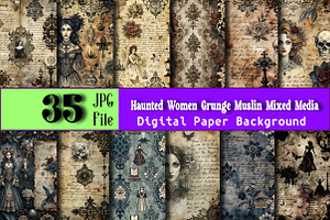Haunted Women Grunge Muslin Mixed, a Background Photo by Wow Magic