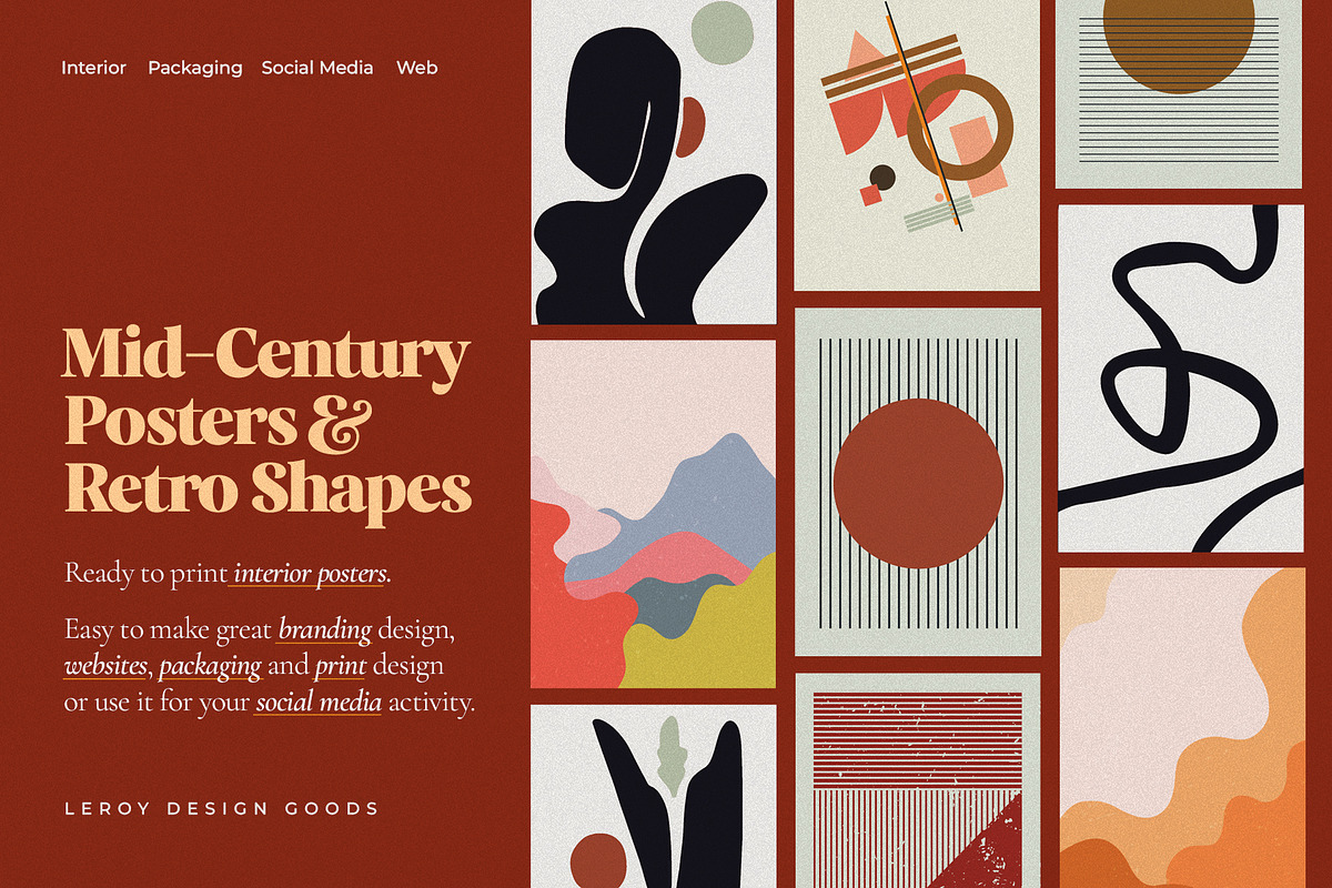 Mid-Century Posters & Retro Shapes 3, a Graphic by LEROY Design (Photo 1 of 8)