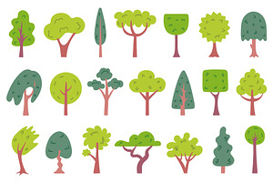 Simple tree. Forest, garden and park, an Object Illustration by winwin.art