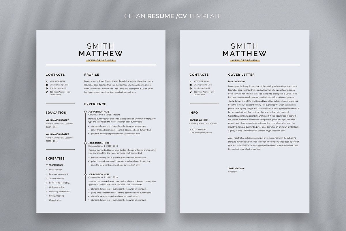 Word Resume Template / CV, a Resume Template by Aspect_Studio (Photo 2 of 4)