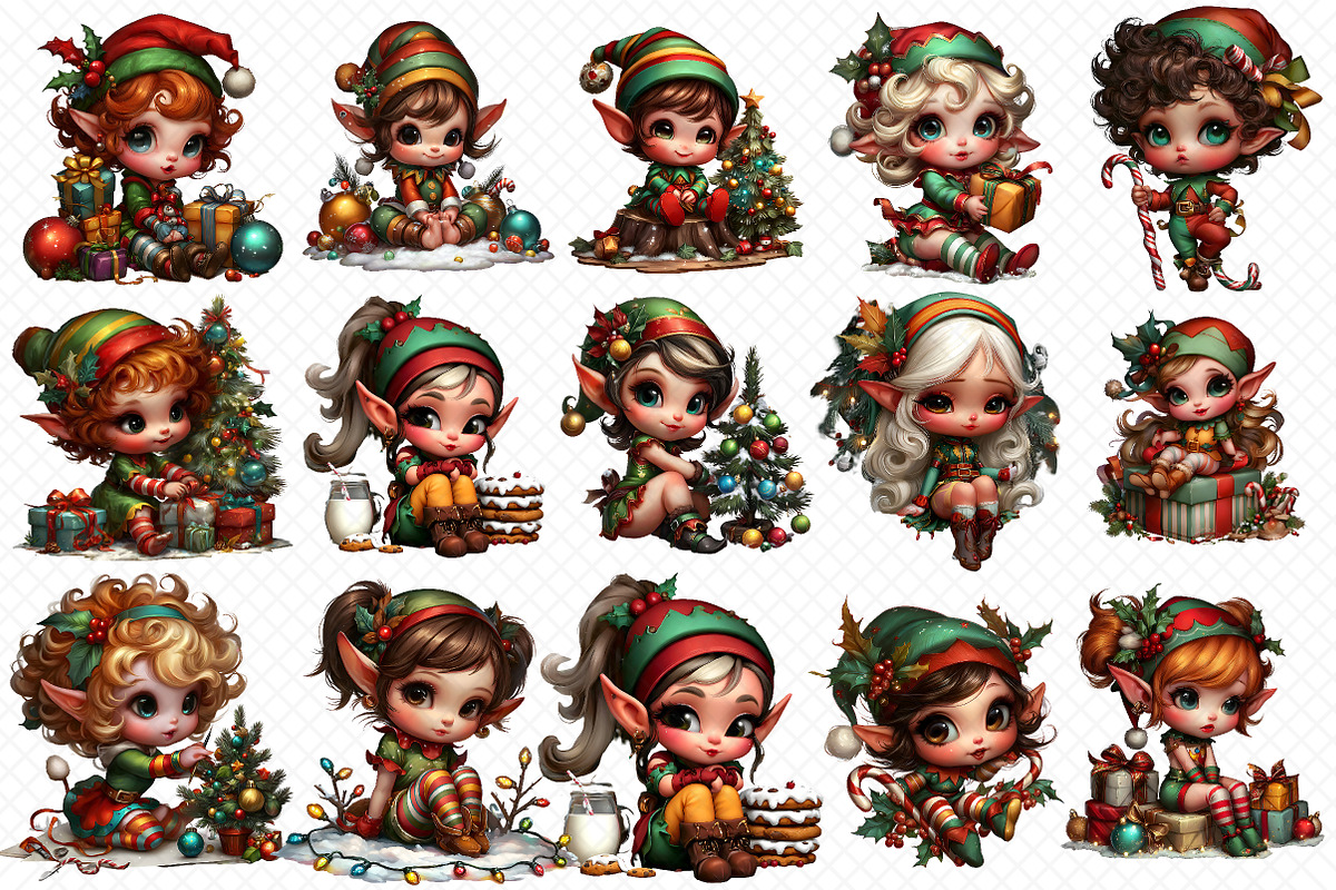 Christmas elf Png elf Clipart, an Illustration by cherrydesign (Photo 2 of 3)