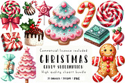 Christmas Candy Sublimation Clipart, an Illustration by CreationArt (Thumbnail 1 of 5)
