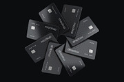 Flying Bank Cards Mockup Set, an Advertising Mockup by mockupatelier (Thumbnail 8 of 9)