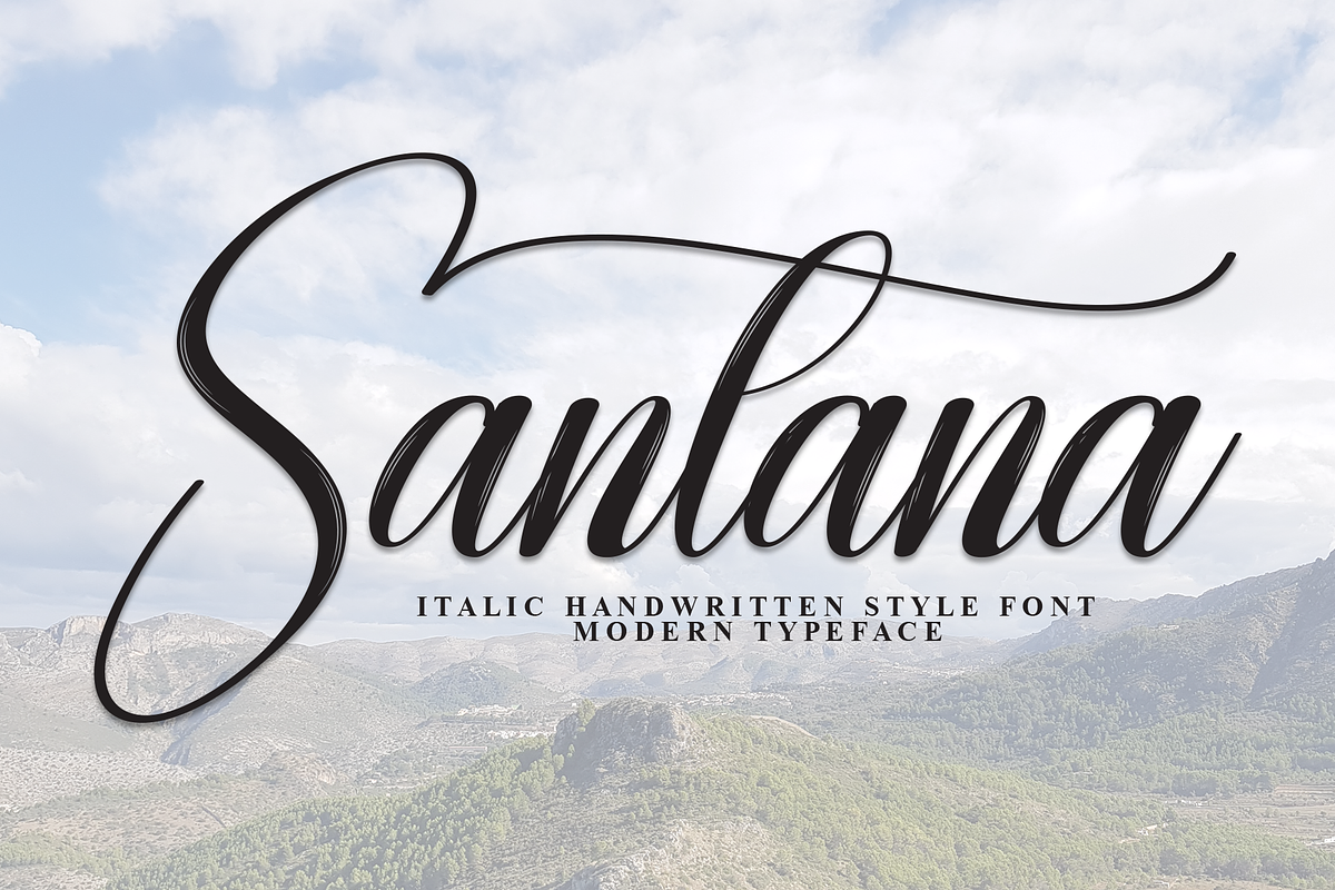 Santana | Script Font, a Handwritten Font by Scratchones (Photo 1 of 9)