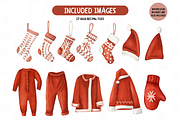 Christmas Laundry Clipart Set, an Illustration by TatiMockup (Thumbnail 3 of 4)