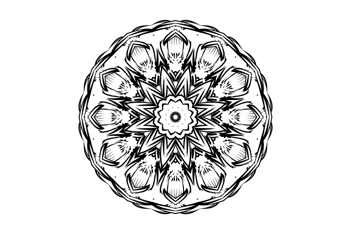 Ornamental Black White Mandala Pack, a Decorative Illustration by NJ Himel (Photo 79 of 103)
