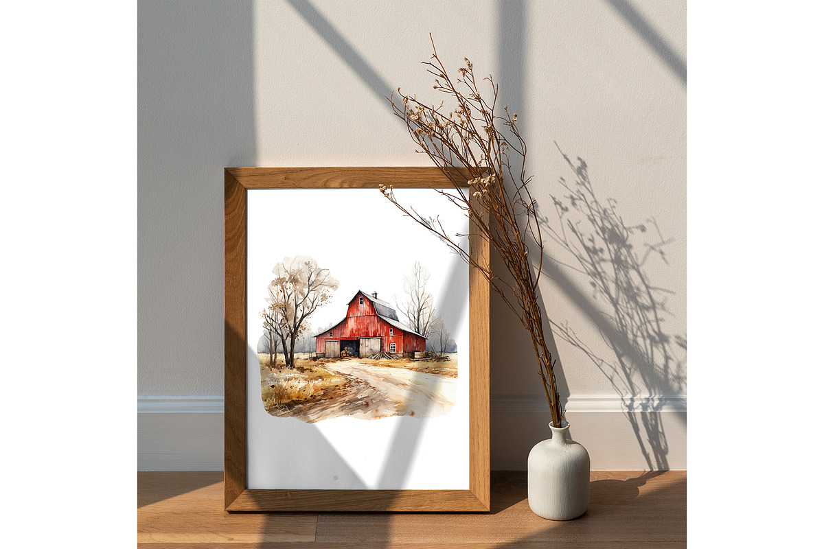 Watercolor farm clipart, fall png, an Object Graphic by KomtsyanTatyanaArt (Photo 3 of 5)
