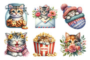 Watercolor Playful Kittens Clipart, an Illustration by Daily.Designs (Thumbnail 5 of 5)