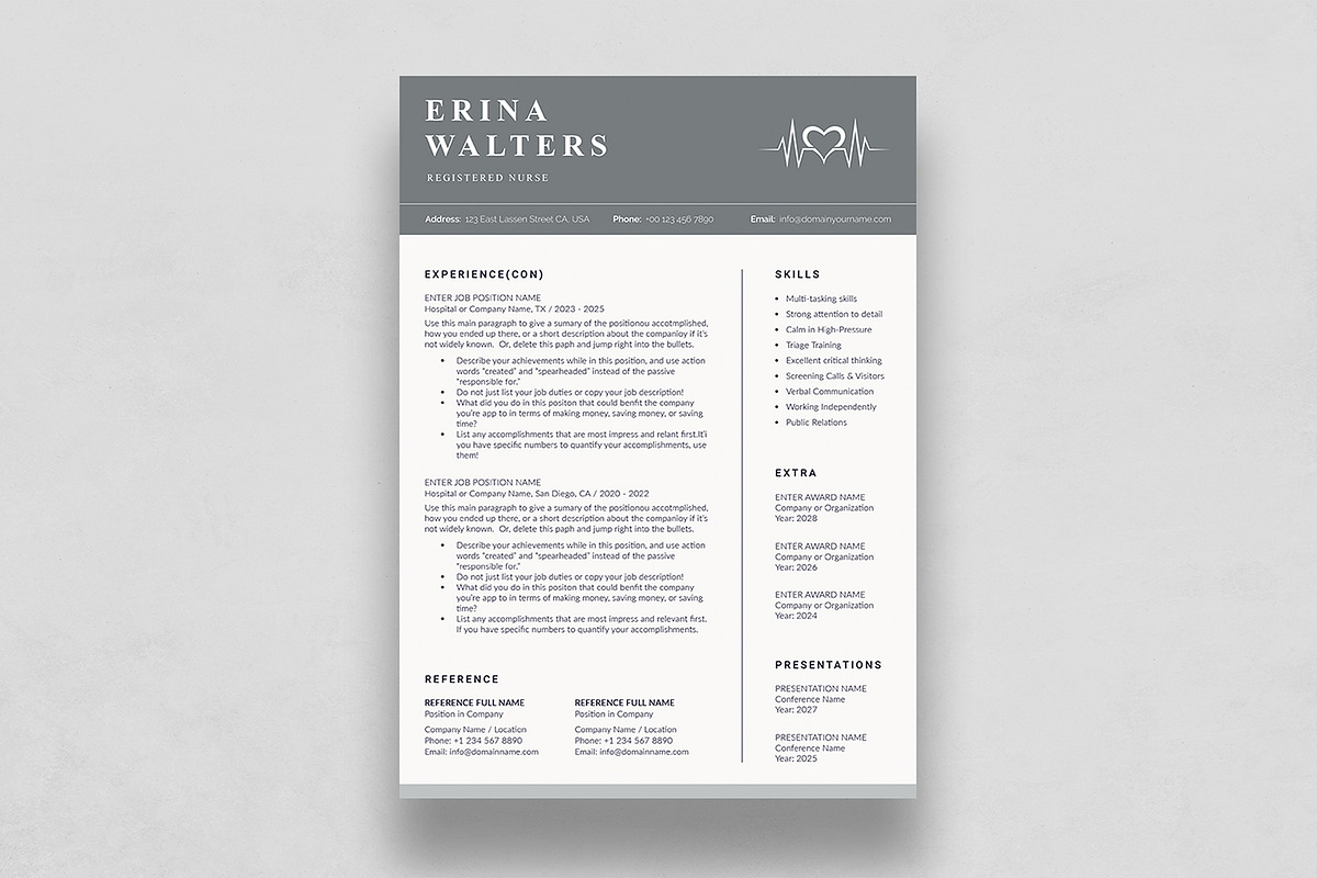 Nurse Resume, a Resume Template by DesignDevisers (Photo 2 of 10)