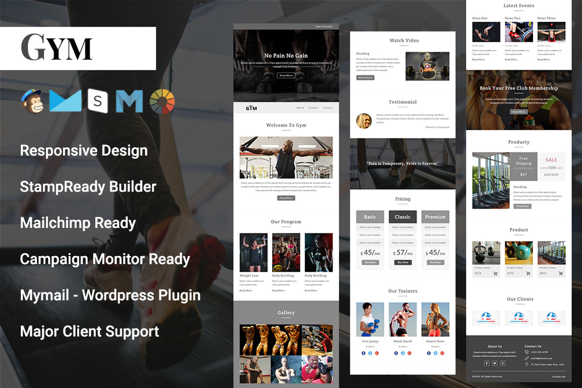 Gym - Responsive Email Template, an Email Template by Pennyblack Templates