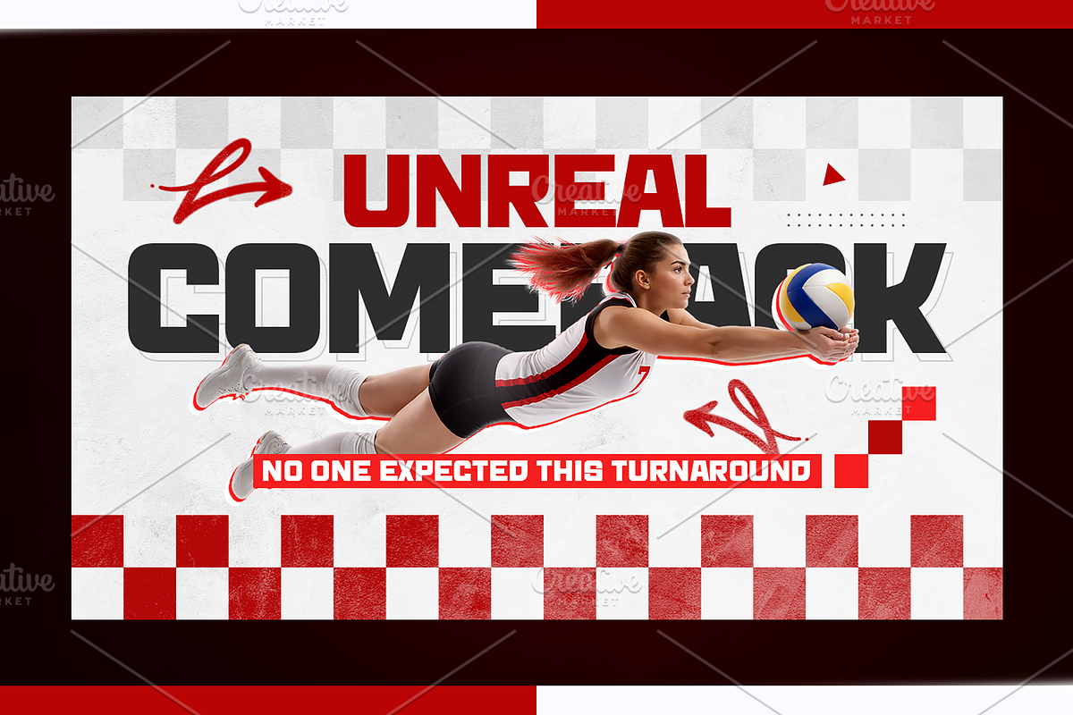 Volleyball YouTube Thumbnail Pack, a Social Media Template by OnurDemircan (Photo 5 of 6)