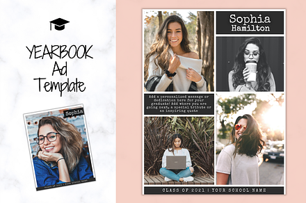 Graduation Yearbook Ad Template, a Magazine Template by Templatables