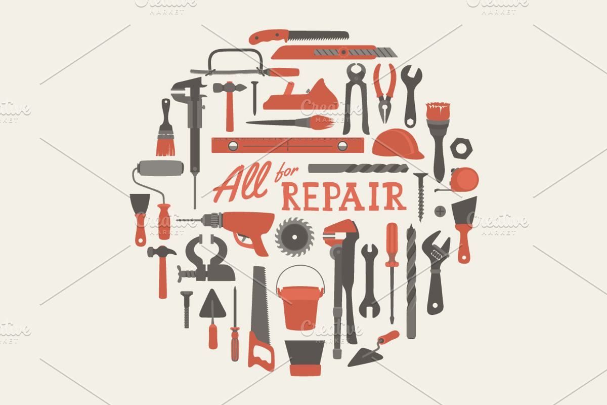 Repair and Workers Vector Drawings, an Object Illustration by Adiemus (Photo 4 of 6)