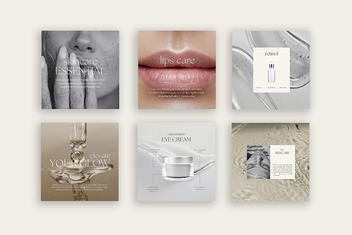 Aesthetic Beauty Instagram Template, a Social Media Template by Instprofi | Studio Estimo (Photo 1 of 7)