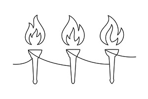 Three burning torches continuous, an Illustration by GraphiShop