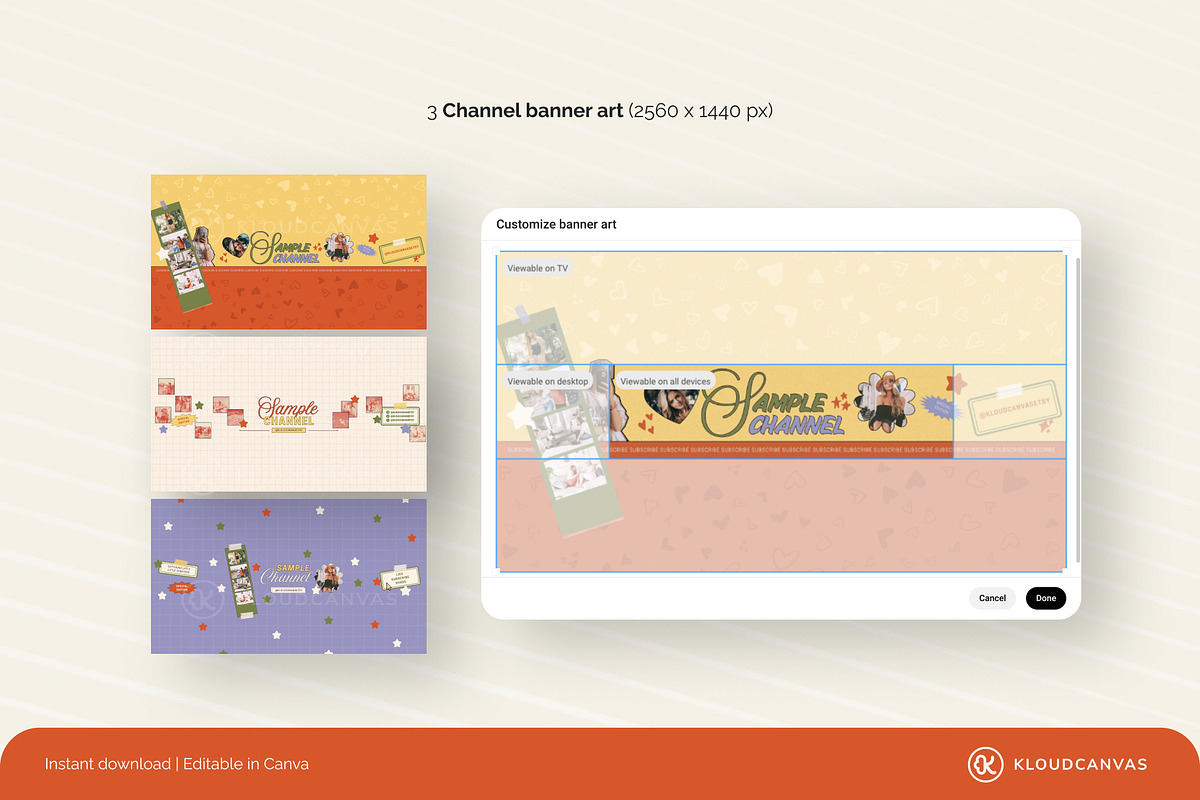 YouTube Branding Kit - Retro Collage, a Social Media Template by KloudCanvas (Photo 3 of 7)