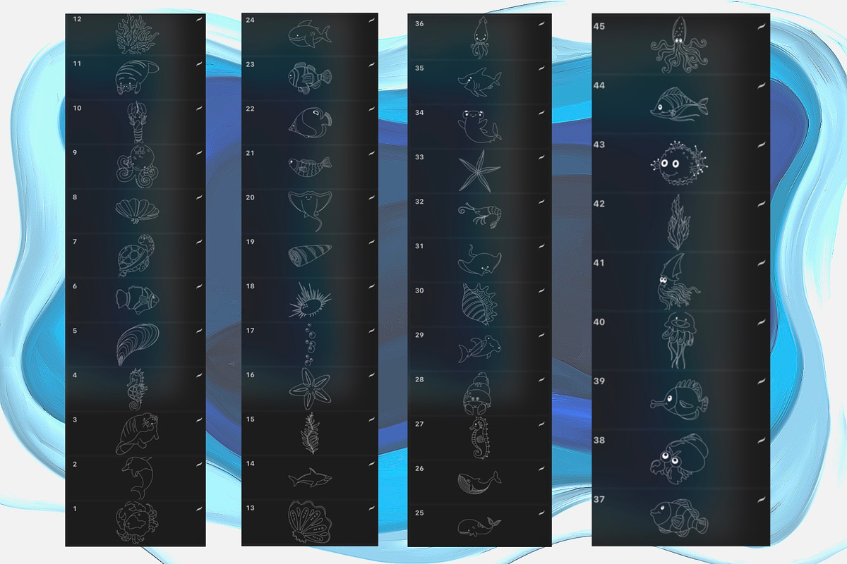 Ocean Life Digital Stamps, a Graphic by Favorites_Art (Photo 6 of 17)