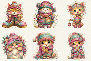 Whimsical Winter Cat Clipart, an Illustration by DreamCafeArt (Thumbnail 4 of 8)