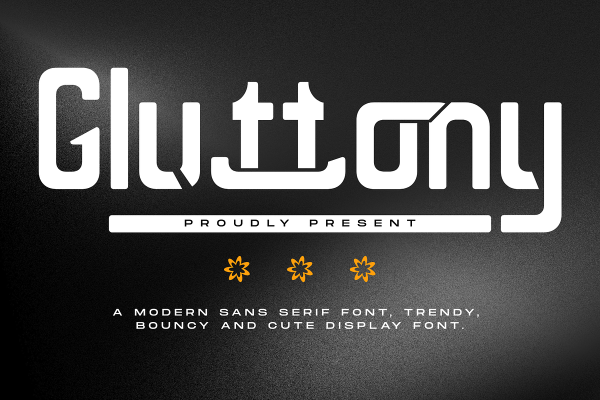 Gluttony Futuristic Font, a Sans Serif Font by 177Studio (Photo 1 of 8)