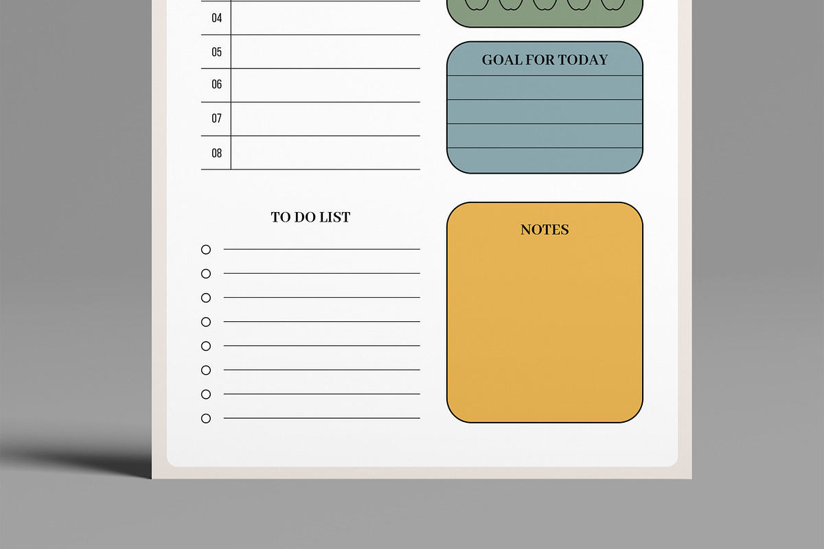 Daily Planner Productivity Template, a Stationery Template by MightyDesign (Photo 5 of 8)
