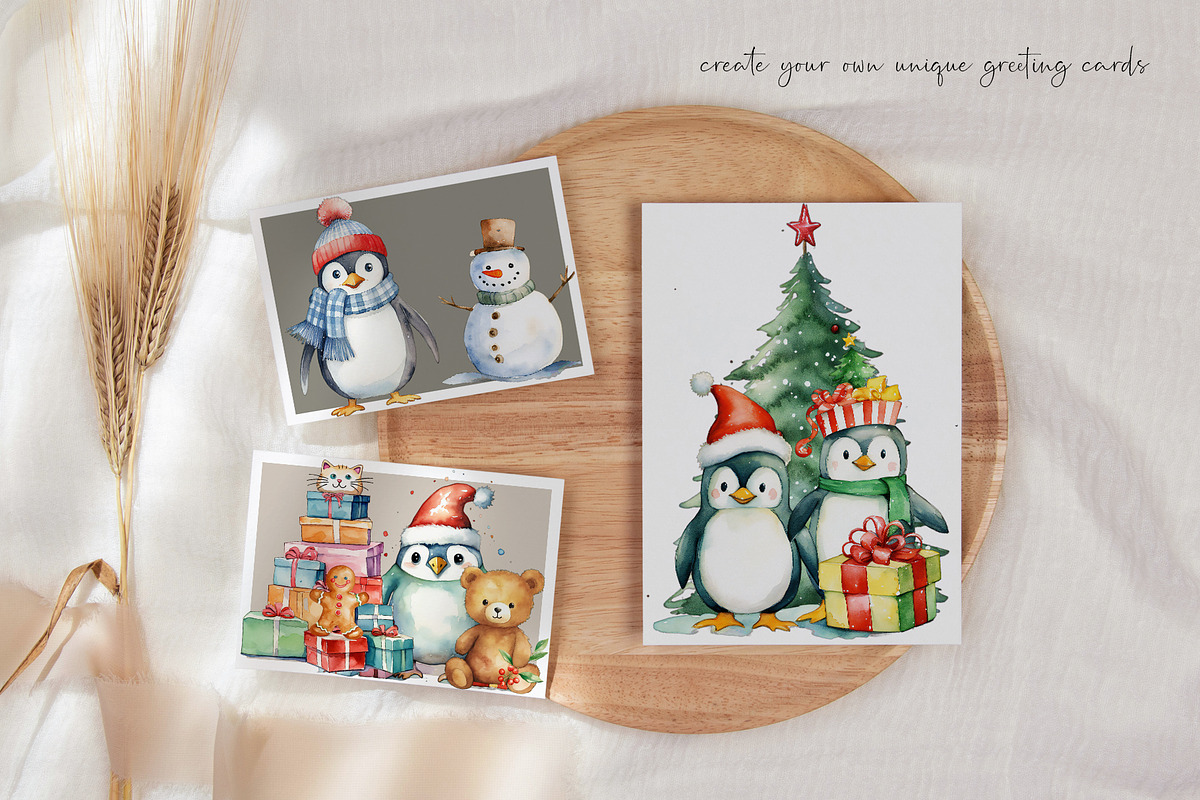 Christmas Animals: Penguins, a Seasonal Illustration by Dazzling Art Boutique (Photo 3 of 15)
