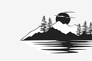 Mountain Tree Silhouette Bundle, a Graphic by hafijul (Thumbnail 3 of 8)