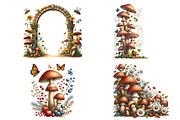 Mushrooms Border Clipart, an Illustration by Pixels.Craft (Thumbnail 5 of 6)