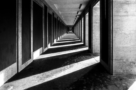 Pillar with lights and shadows featuring light, shadow, and contrast, an Architecture Photo by Nex Apher