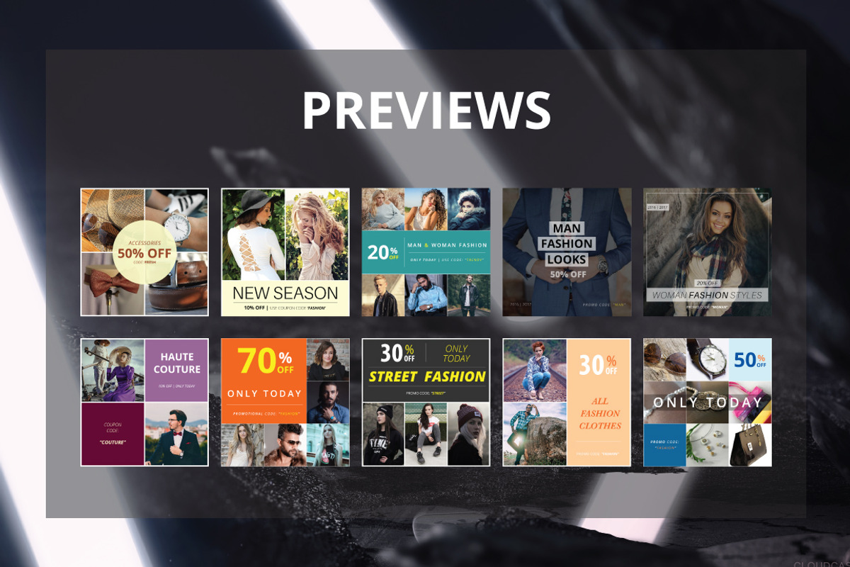 Instagram Posts Templates, a Templates & Theme by Carlos Fernando (Photo 3 of 8)