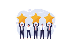 Group of business professionals cele, an Illustration by designvectx