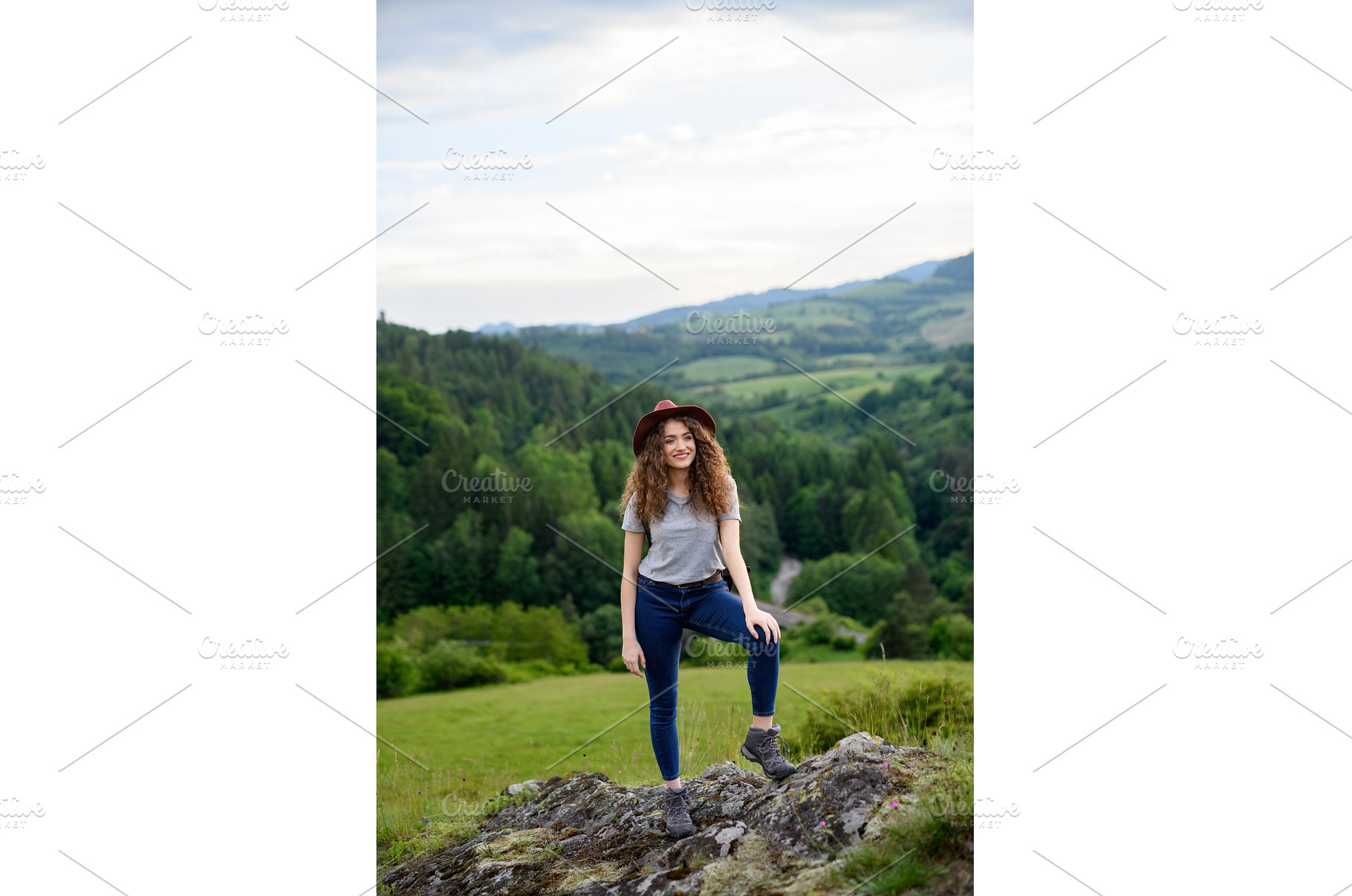 Young tourist woman traveller with, a Person Photo by HalfPoint