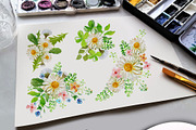 Daisies Bouquet Clipart Watercolor, a Decorative Illustration by Download Graphic Art (Thumbnail 4 of 8)