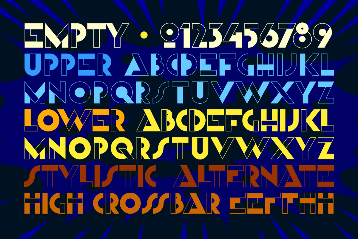 Dutch Courage Half&Half - Art Deco, a Sans Serif Font by Comicraft Fonts (Photo 2 of 5)