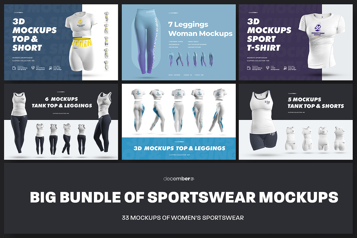 Big Bundle Sportswear Women Mockups, a Shirt Mockup by Grow Design Craft Studio (Photo 1 of 13)