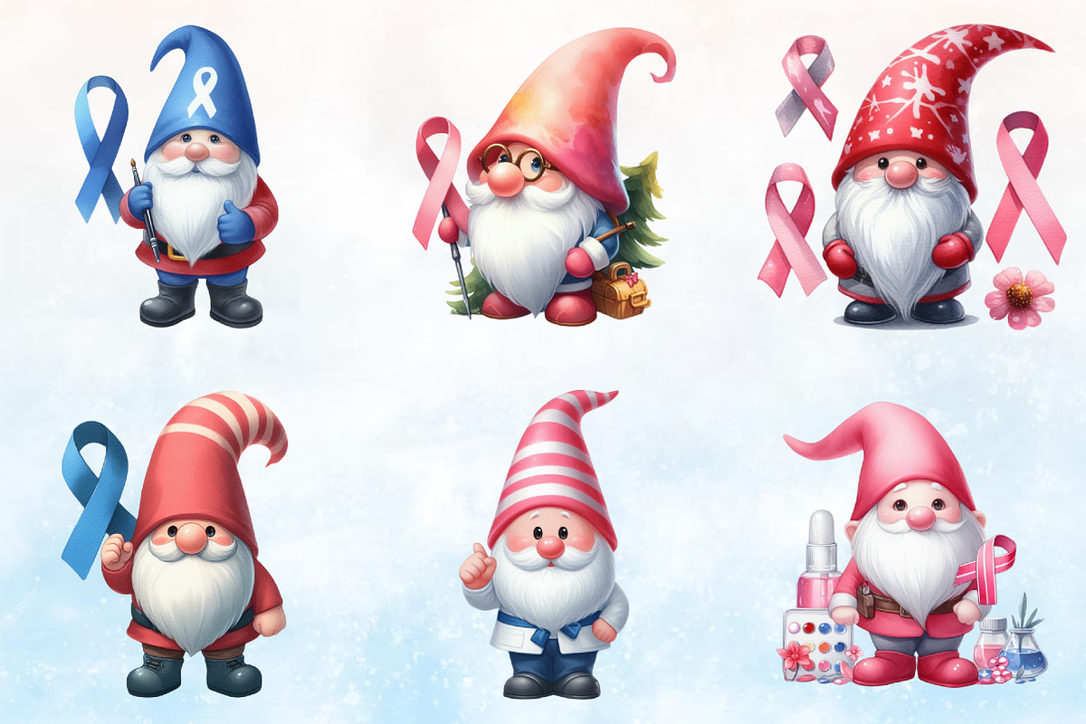 Breast Cancer Awareness Gnome Clip, a Seasonal Illustration by Rose Art (Photo 2 of 7)