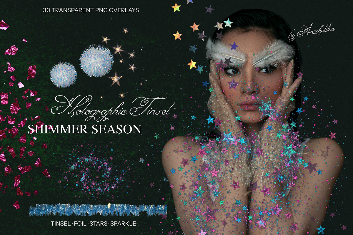 Shimmer Season: Holographic Tinsel, a Texture Graphic by Anzhelika (Photo 1 of 11)