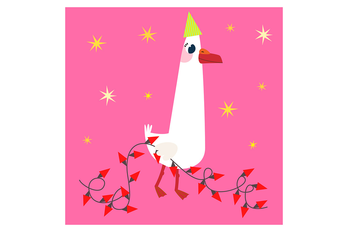 Silly Goose Birthday Clipart Set, an Animal Illustration by the_myro (Photo 5 of 13)