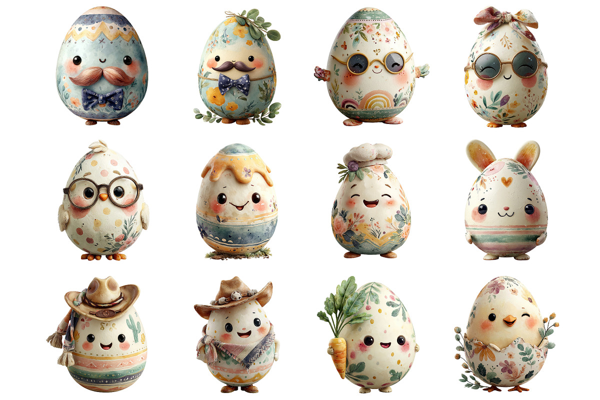 Funny Eggs Easter Clipart, an Illustration by DreamArtGraphic (Photo 4 of 4)