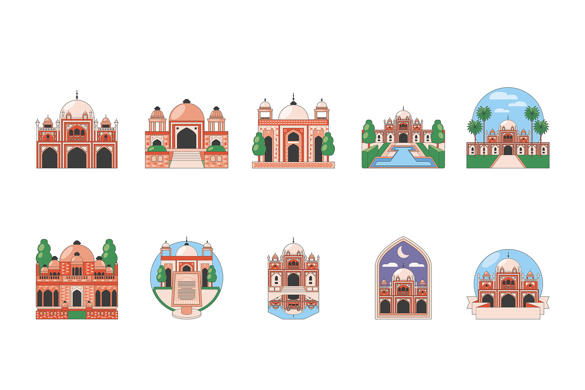 Humayun’s Tomb Vector Pack