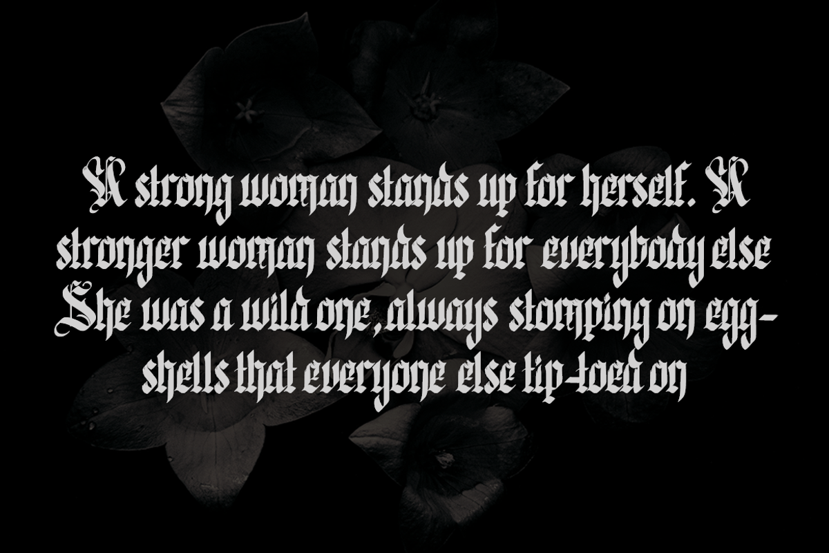 Marvellious - Blackletter Typeface, a Blackletter Font by Meizzaluna Design (Photo 11 of 11)