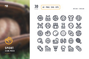 Sport Icon Set, an Outline Icon by microstd (Thumbnail 1 of 3)