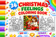 Christmas Feelings Coloring Book, a Seasonal Illustration by Design Zone (Thumbnail 1 of 5)