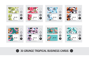 30 Grunge Tropical Business Cards