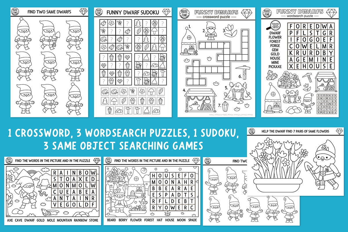 Dwarf coloring games and activities, an Education Illustration by Lexi Claus (Photo 7 of 16)